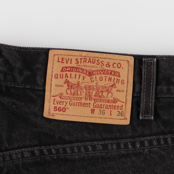 90'S Levi's 560 LOOSE FIT TAPERED LEG Black Denim Tapered Denim Pants Men's W36 Vintage /eaa401262