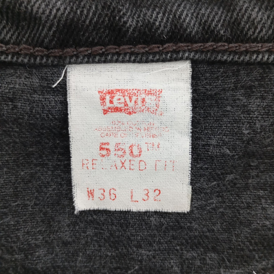 90'S Levi's 550 Relaxed Fit Black Denim Tapered Denim Pants Men's W35 Vintage / eaa401263