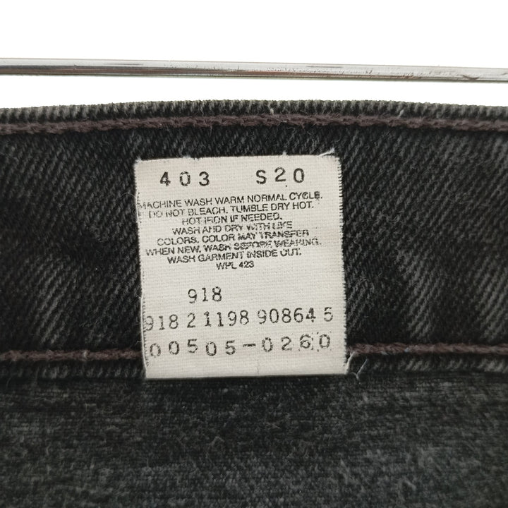 Levi's 505 REGULAR FIT STRAIGHT LEG black denim tapered denim pants for men, size W32 / eaa401315