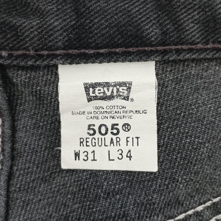 00'S Levi's 505 REGULAR FIT black denim tapered denim pants for men, size w32 / eaa401316