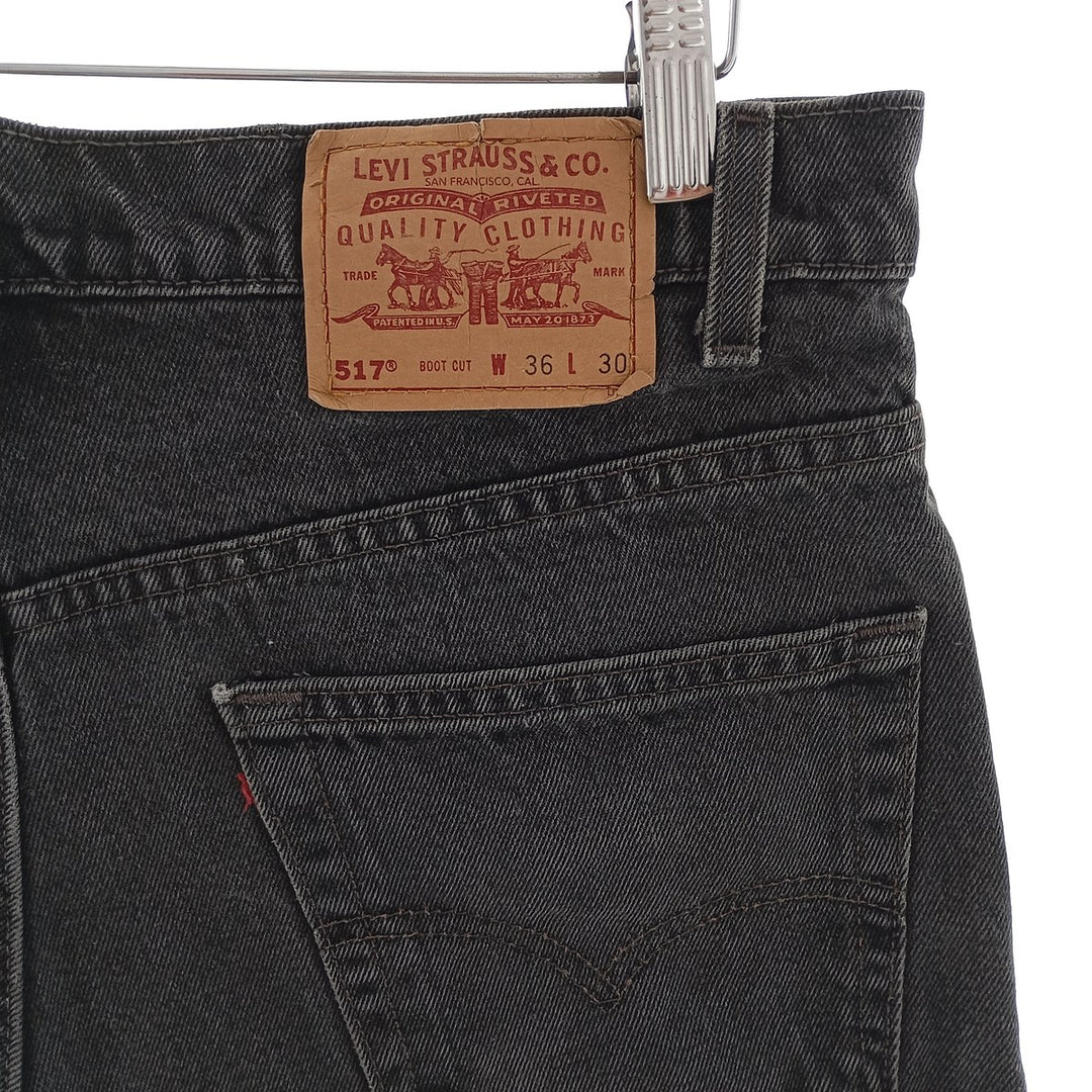 90'S Levi's 00517-0260 Black Denim Bootcut Denim Pants Made in USA Men's W34 Vintage /eaa401319