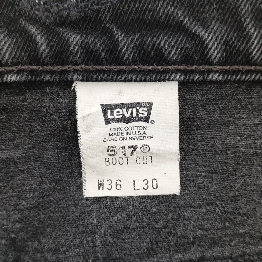 90'S Levi's 00517-0260 Black Denim Bootcut Denim Pants Made in USA Men's W34 Vintage /eaa401319