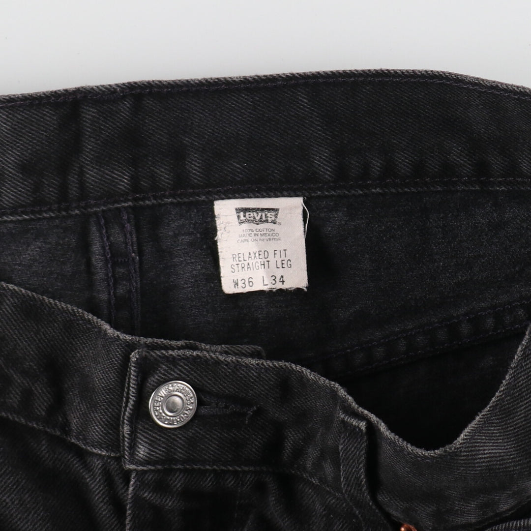 90'S Levi's RELAXED FIT STRAIGHT LEG black denim straight denim pants men's w35 equivalent vintage /eaa401327