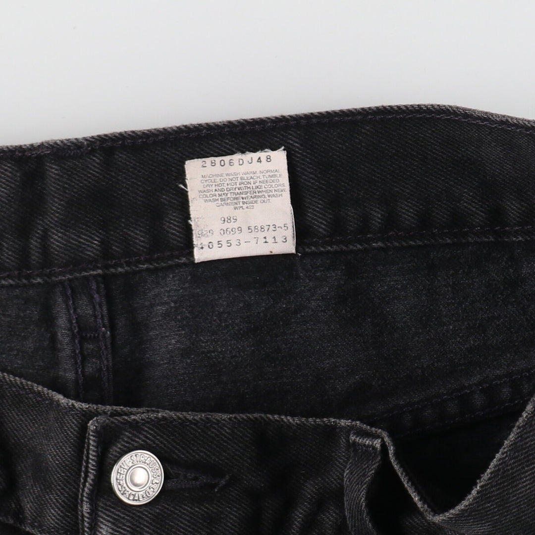 90'S Levi's RELAXED FIT STRAIGHT LEG black denim straight denim pants men's w35 equivalent vintage /eaa401327