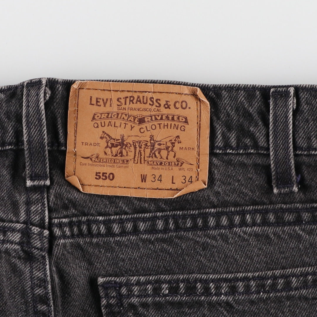 90'S Levi's 550 Black Denim Tapered Denim Pants Made in USA Men's W34 Vintage /eaa401328