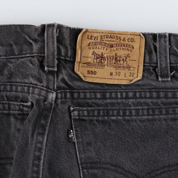 90s~00'S Levi's 550-4159 Black Denim Tapered Denim Pants Made in USA Men's W30 Vintage /eaa401338