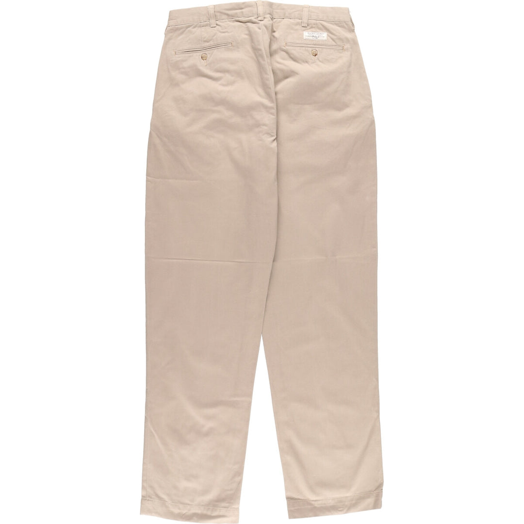 Ralph Lauren POLO by Ralph Lauren Two-pleat Chino Pants for Men, W34 equivalent cotton Beige type Vintage Second Hand