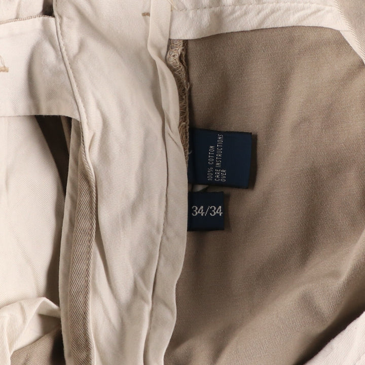 Ralph Lauren POLO by Ralph Lauren Two-pleat Chino Pants for Men, W34 equivalent cotton Beige type Vintage Second Hand