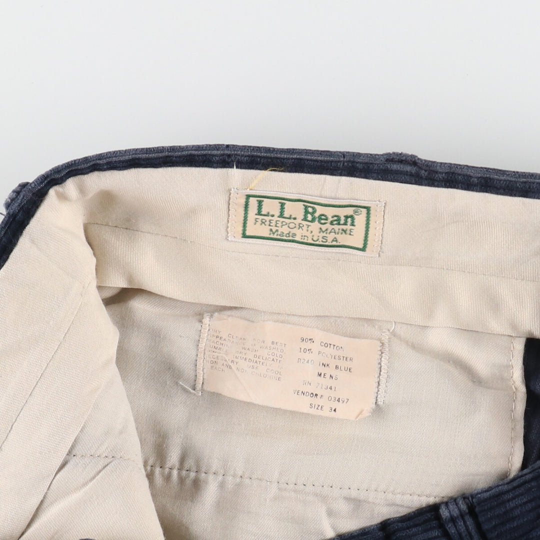 90'S LLBean Two-pleat Corduroy Pants Made in USA Men's W34 Vintage /eaa401448