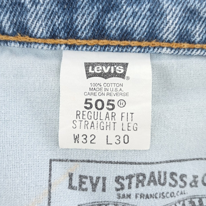 90'S Levi's 505 REGULAR FIT STRAIGHT LEG tapered denim pants made in USA men's w30 equivalent vintage /eaa401533