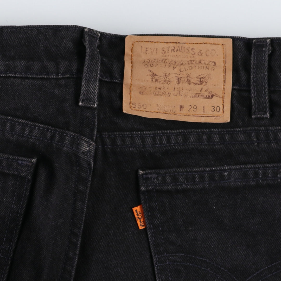 90'S Levi's 550 Relaxed Fit Tapered Leg Black Denim Tapered Denim Pants Made in USA Women's L (w28) /eaa401578