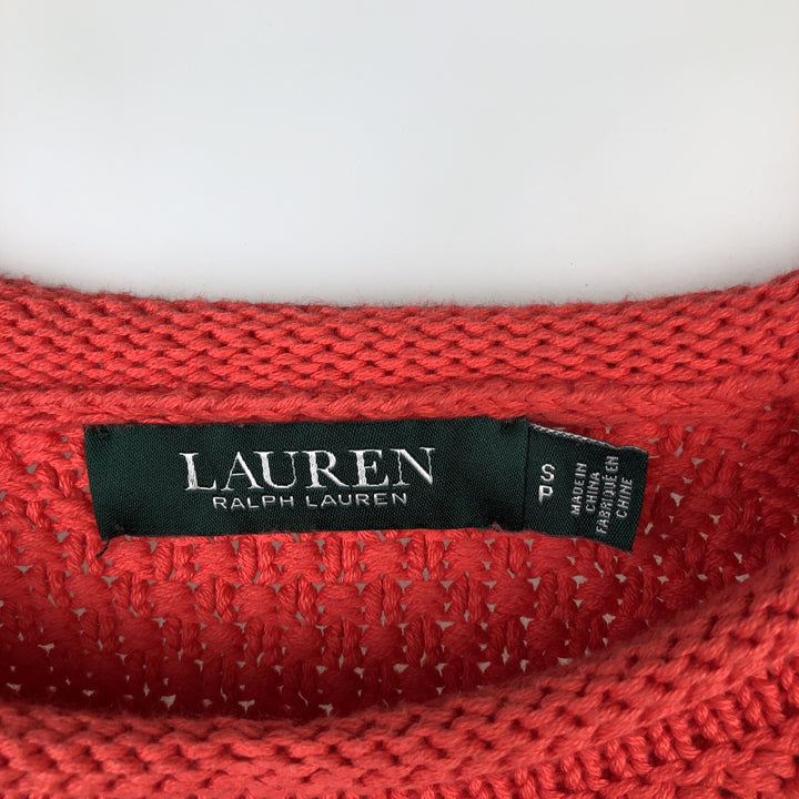 Ralph Lauren LAUREN Roll Neck Cotton Knit Sweater, Women's Size S (approx.) cotton red type Vintage Second Hand