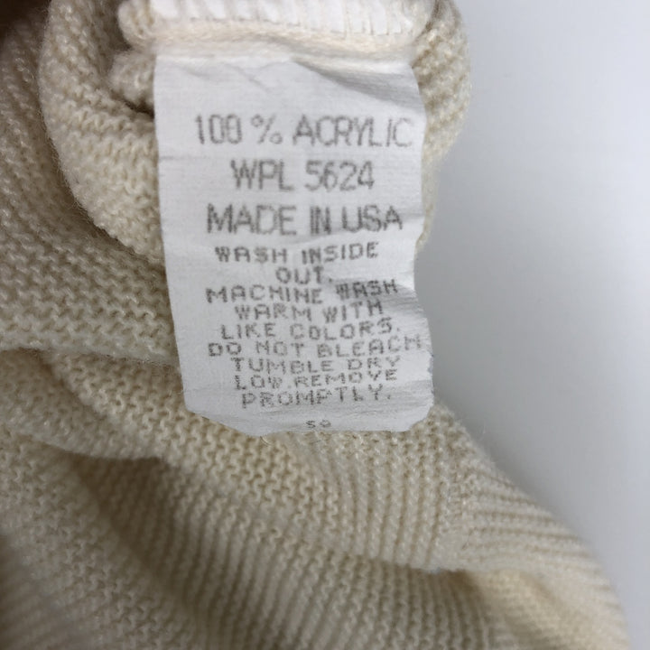 The Delphia Collection Acrylic Knit Cardigan, Made in USA, Women's Size S acrylic pale white type Vintage Second Hand