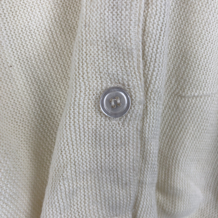 The Delphia Collection Acrylic Knit Cardigan, Made in USA, Women's Size S acrylic pale white type Vintage Second Hand