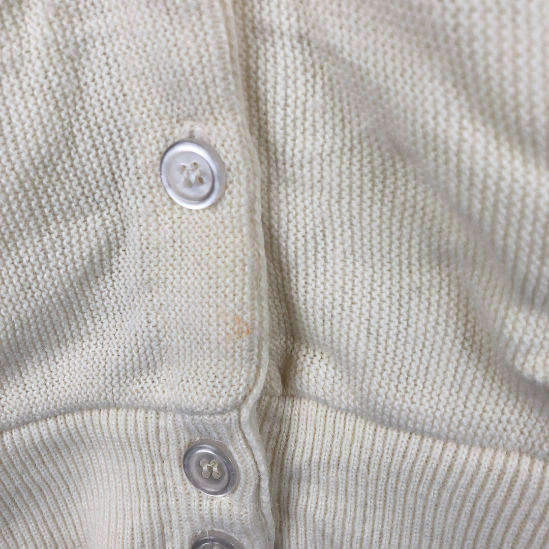 The Delphia Collection Acrylic Knit Cardigan, Made in USA, Women's Size S acrylic pale white type Vintage Second Hand