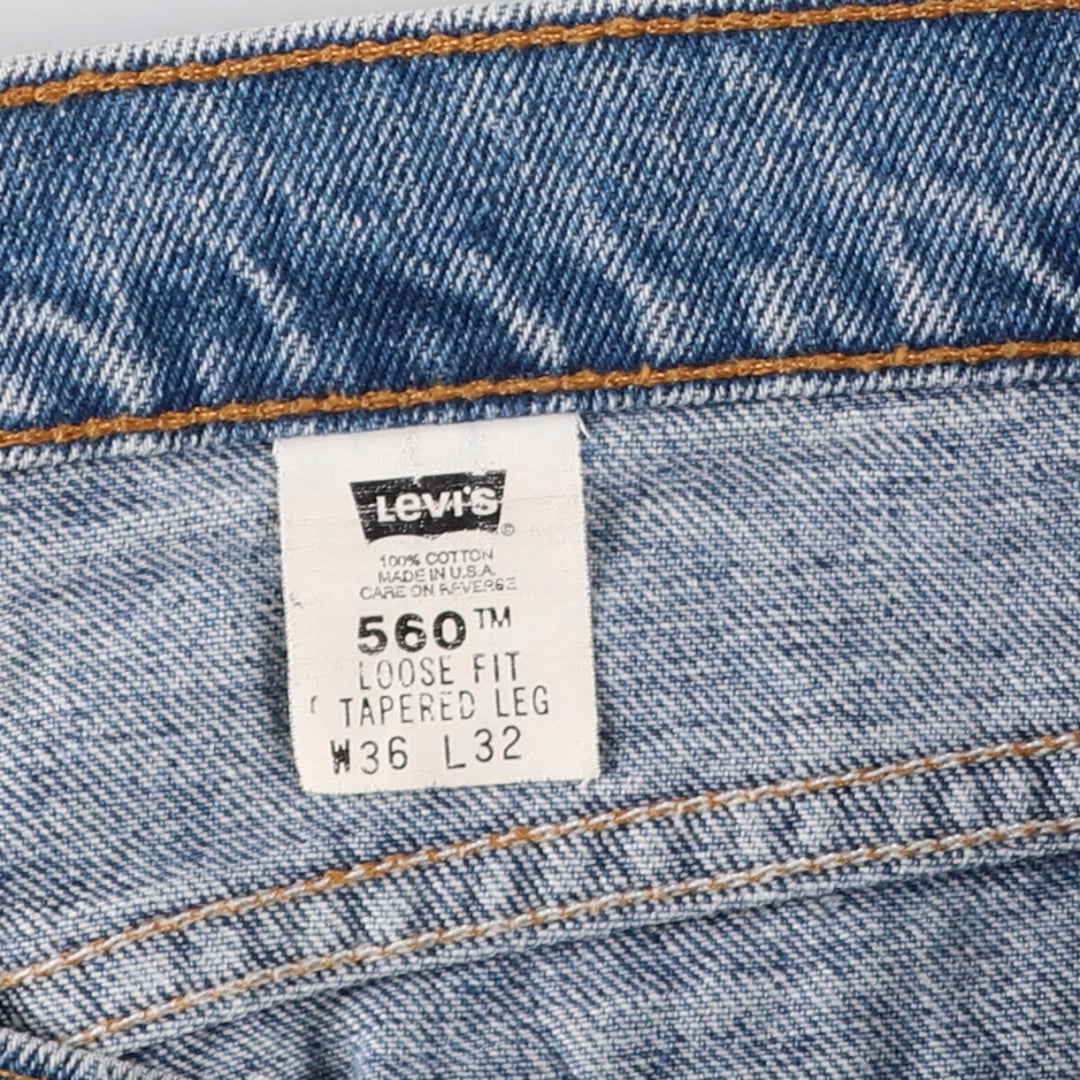 90'S Levi's 560 LOOSE FIT TAPERED LEG Tapered Denim Pants Made in USA Men's W36 Vintage /eaa401673