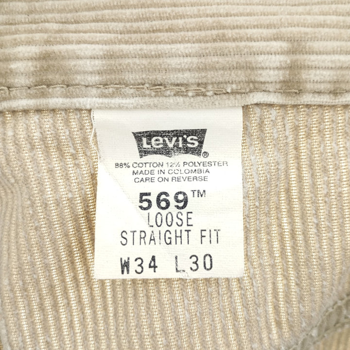 00'S Levi's 569 LOOSE STRAIGHT FIT Corduroy Pants Men's W34 equivalent / eaa401687