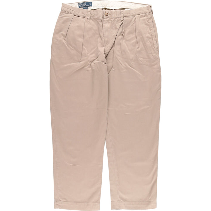 Ralph Lauren POLO by Ralph Lauren Two-pleat Chino Pants for Men, W36 cotton beige type brown Vintage Second Hand
