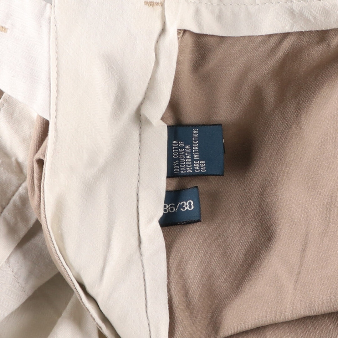 Ralph Lauren POLO by Ralph Lauren Two-pleat Chino Pants for Men, W36 cotton beige type brown Vintage Second Hand