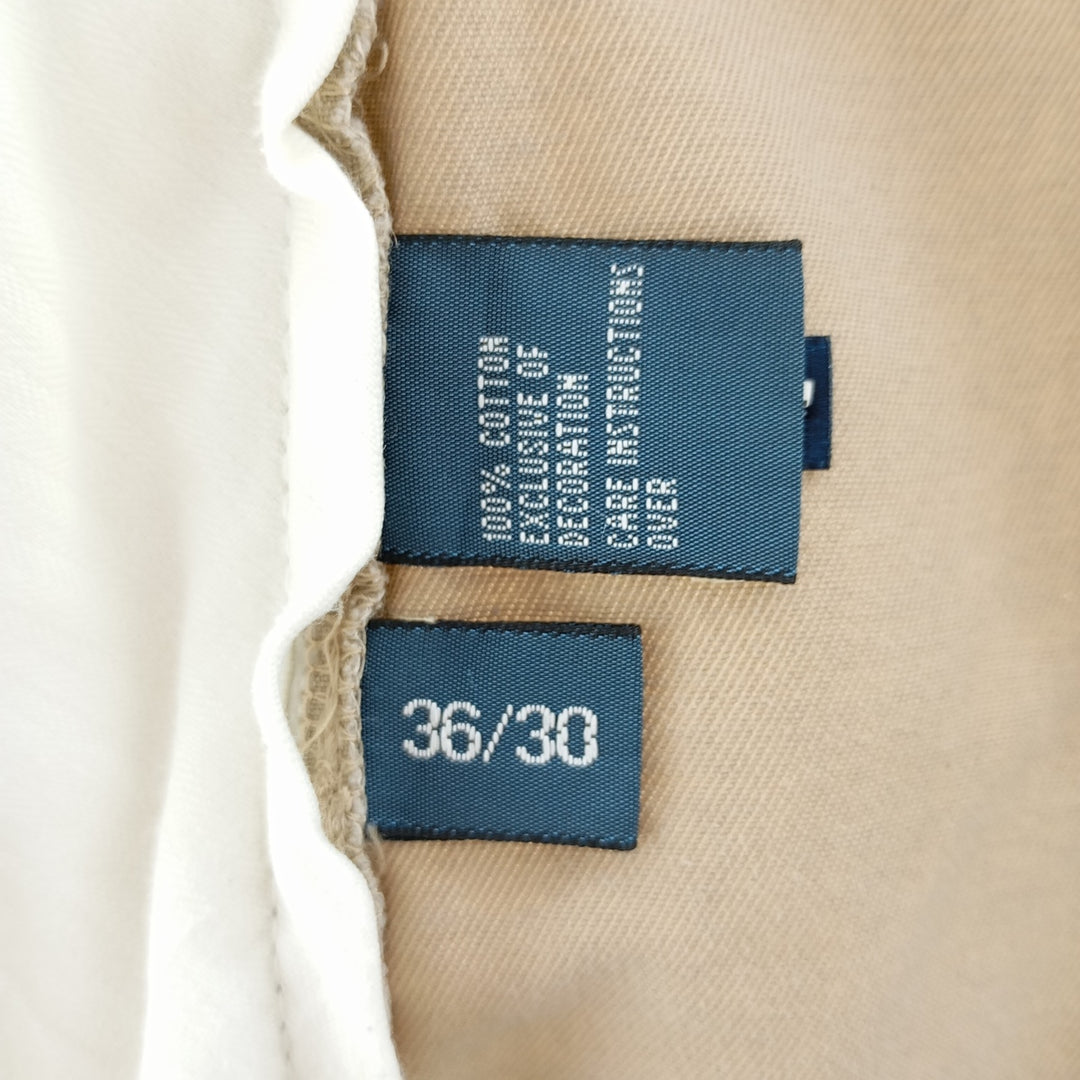 Ralph Lauren POLO by Ralph Lauren Two-pleat Chino Pants for Men, W36 cotton beige type brown Vintage Second Hand