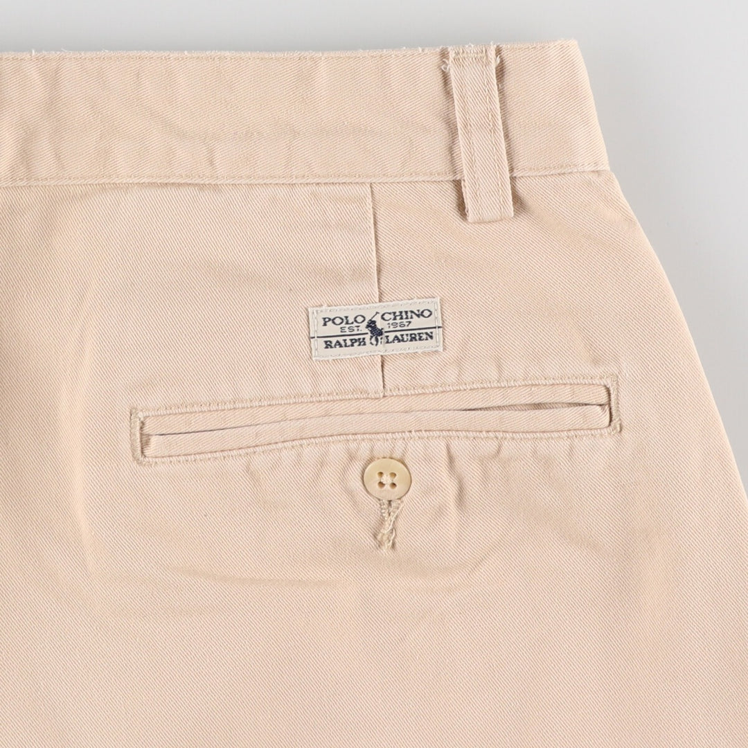 Ralph Lauren POLO by Ralph Lauren Two-pleat Chino Pants for Men, W31 equivalent cotton Beige type Vintage Second Hand