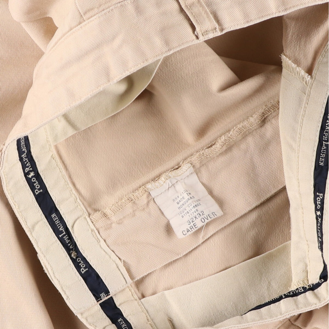 Ralph Lauren POLO by Ralph Lauren Two-pleat Chino Pants for Men, W31 equivalent cotton Beige type Vintage Second Hand