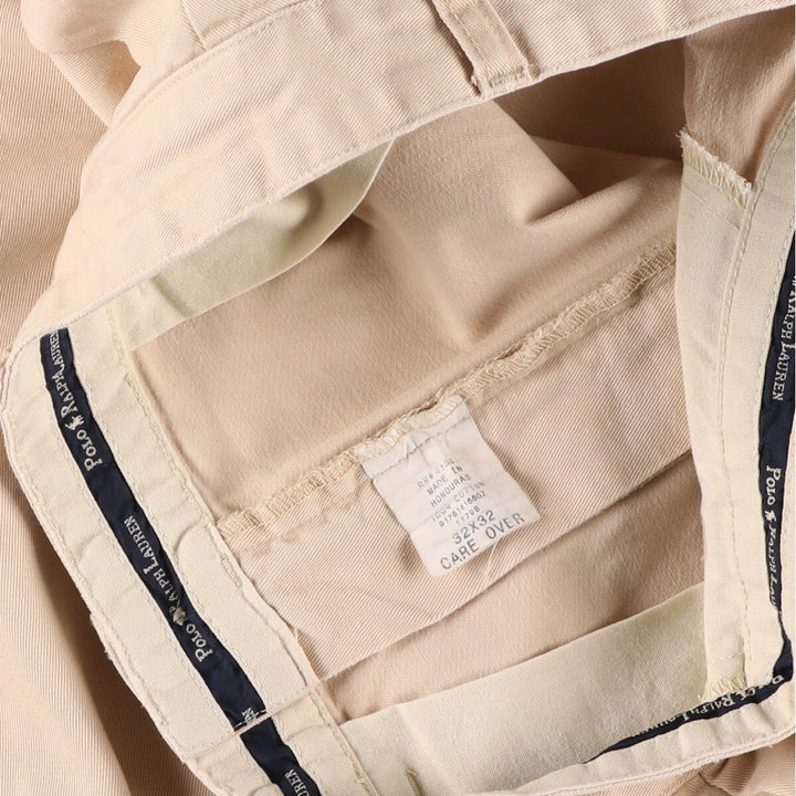 Ralph Lauren POLO by Ralph Lauren Two-pleat Chino Pants for Men, W31 equivalent cotton Beige type Vintage Second Hand
