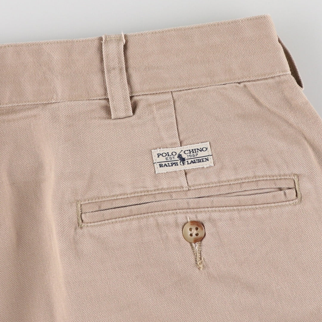 Ralph Lauren POLO RALPH LAUREN Two-pleat chino pants for men, size W34 cotton Beige type Vintage Second Hand