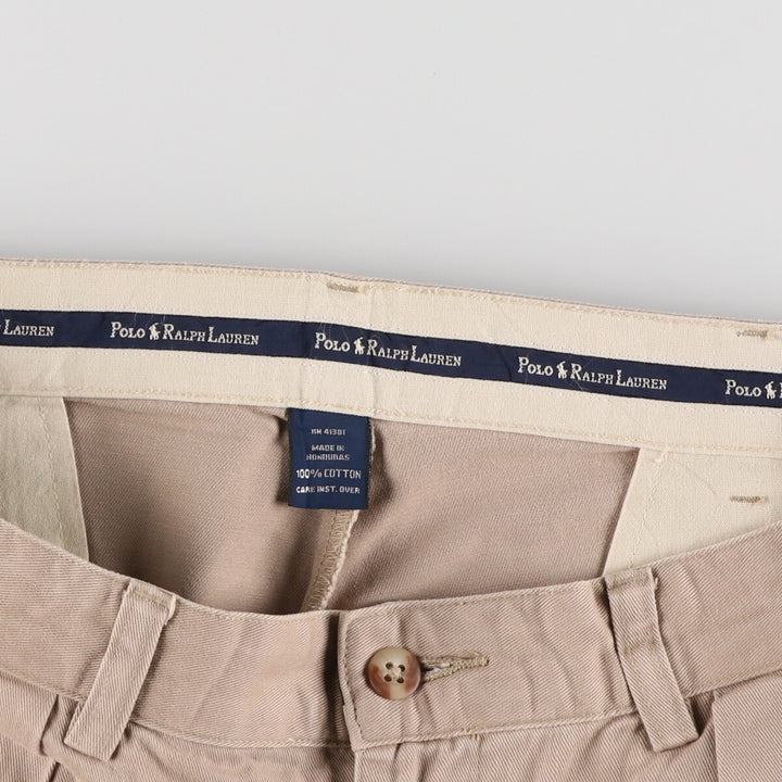 Ralph Lauren POLO RALPH LAUREN Two-pleat chino pants for men, size W34 cotton Beige type Vintage Second Hand