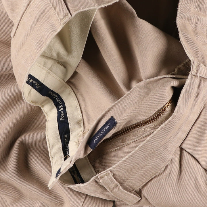 Ralph Lauren POLO RALPH LAUREN Two-pleat chino pants for men, size W34 cotton Beige type Vintage Second Hand