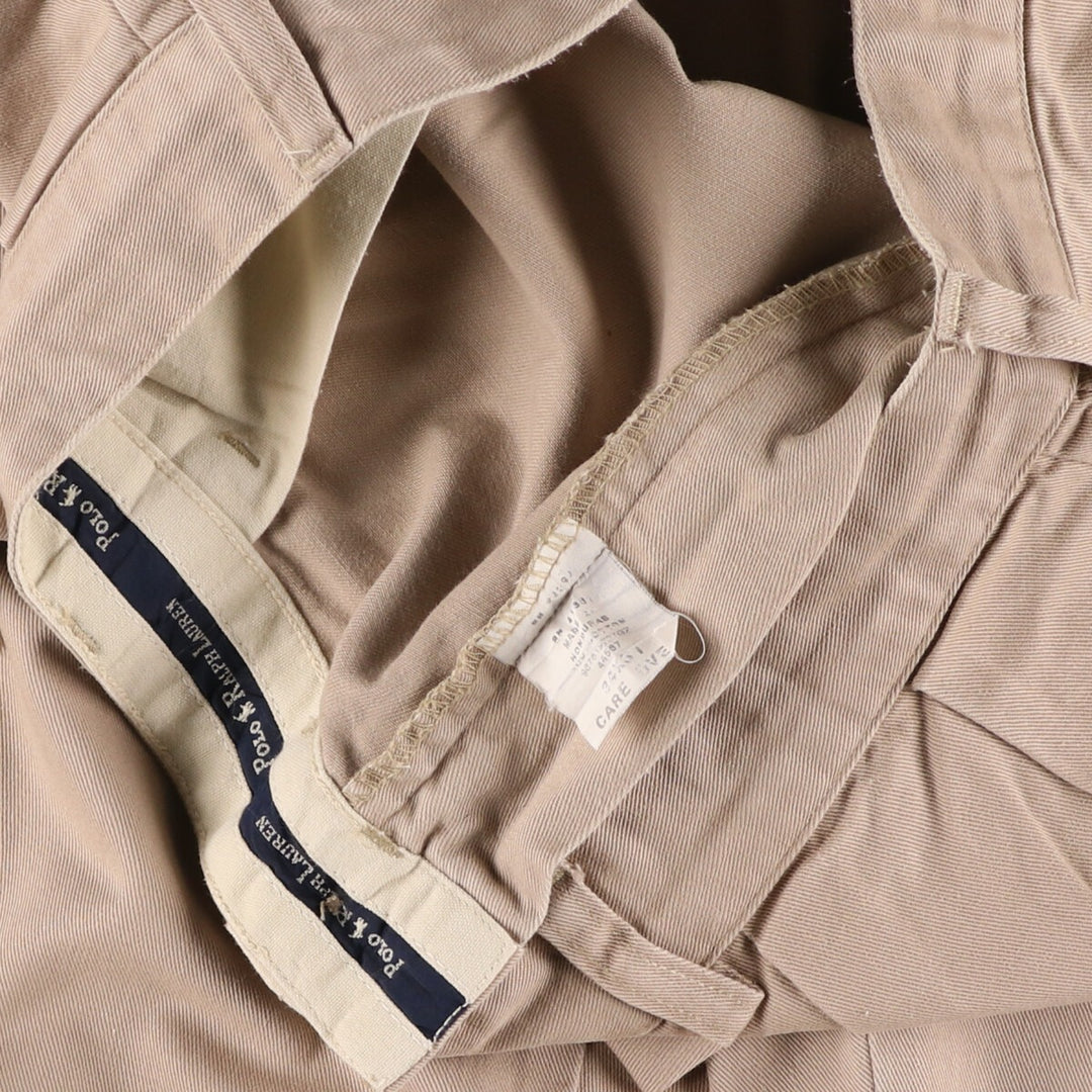 Ralph Lauren POLO RALPH LAUREN Two-pleat chino pants for men, size W34 cotton Beige type Vintage Second Hand