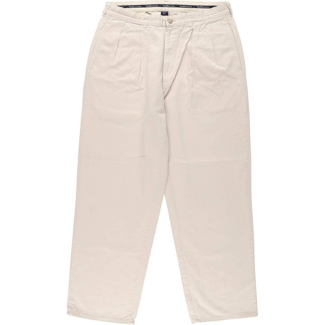 Ralph Lauren POLO RALPH LAUREN Two-pleat chino pants for men, size W34 cotton Beige type Vintage Second Hand