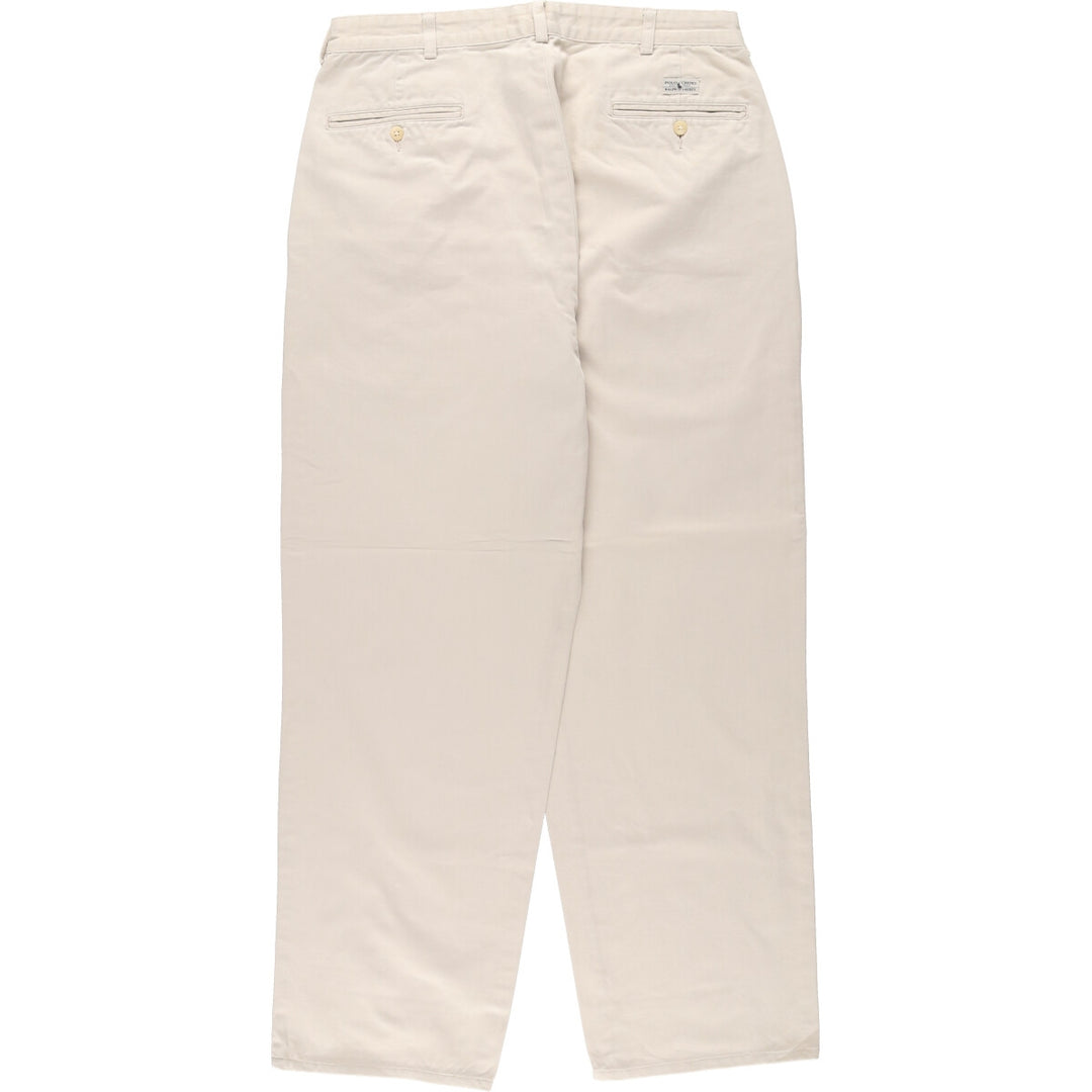 Ralph Lauren POLO RALPH LAUREN Two-pleat chino pants for men, size W34 cotton Beige type Vintage Second Hand