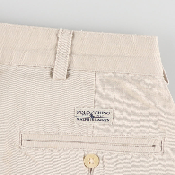 Ralph Lauren POLO RALPH LAUREN Two-pleat chino pants for men, size W34 cotton Beige type Vintage Second Hand