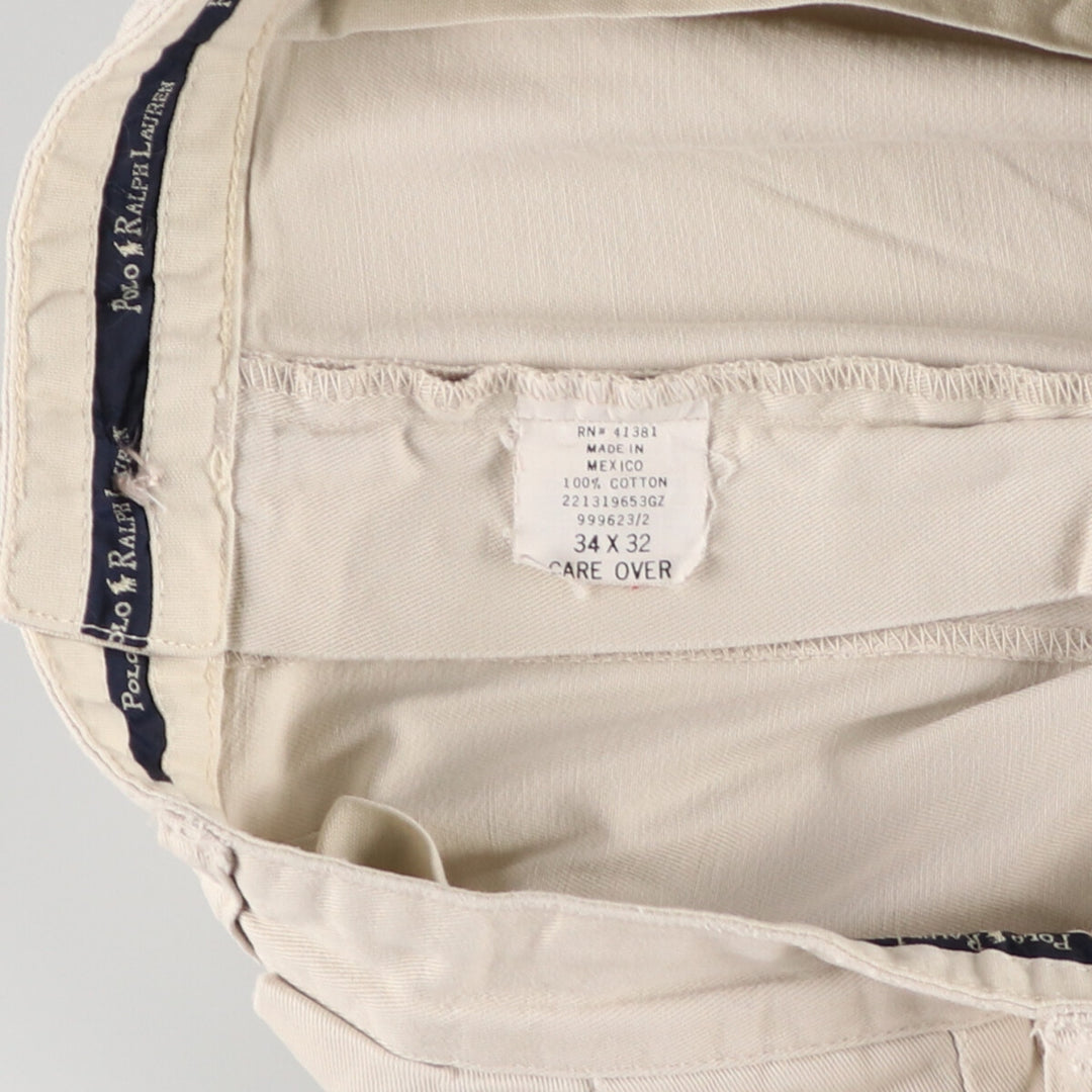 Ralph Lauren POLO RALPH LAUREN Two-pleat chino pants for men, size W34 cotton Beige type Vintage Second Hand