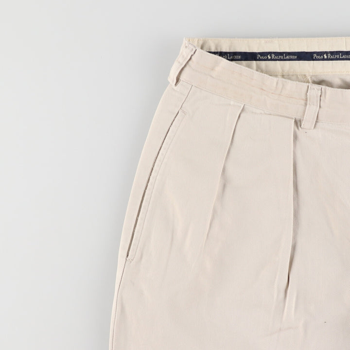 Ralph Lauren POLO RALPH LAUREN Two-pleat chino pants for men, size W34 cotton Beige type Vintage Second Hand