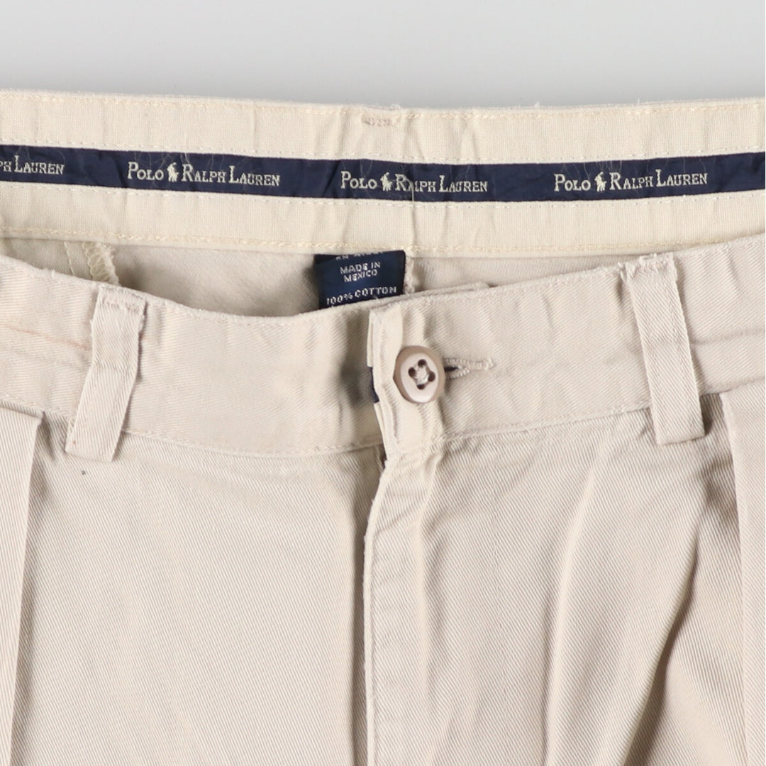 Ralph Lauren POLO RALPH LAUREN Two-pleat chino pants for men, size W34 cotton Beige type Vintage Second Hand