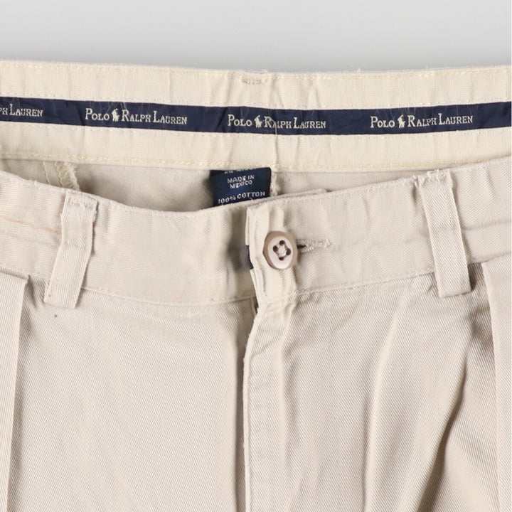 Ralph Lauren POLO RALPH LAUREN Two-pleat chino pants for men, size W34 cotton Beige type Vintage Second Hand