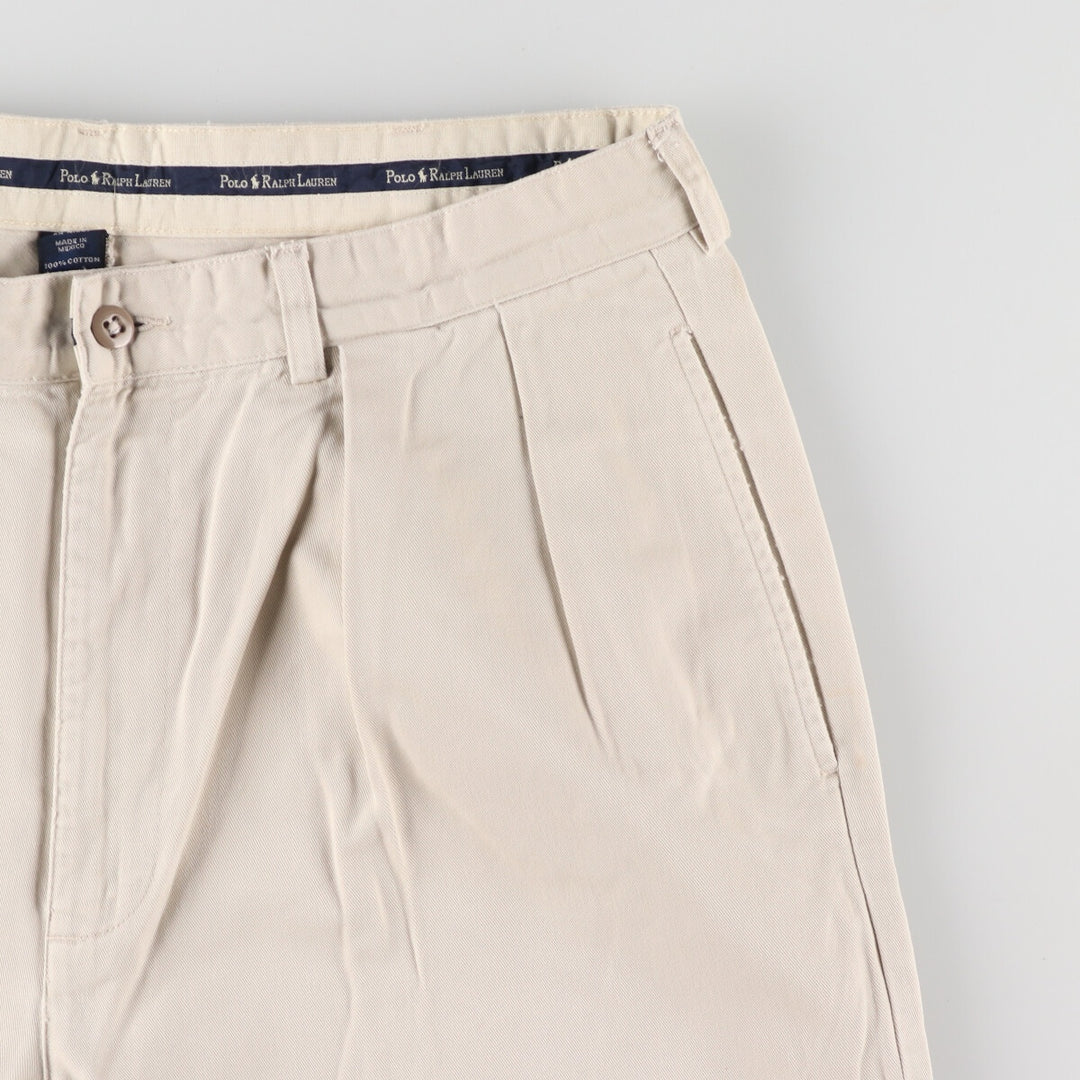 Ralph Lauren POLO RALPH LAUREN Two-pleat chino pants for men, size W34 cotton Beige type Vintage Second Hand