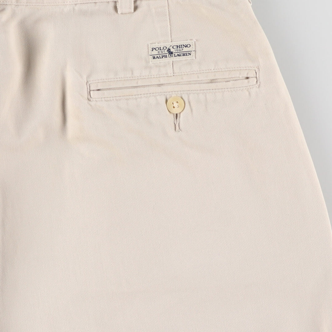 Ralph Lauren POLO RALPH LAUREN Two-pleat chino pants for men, size W34 cotton Beige type Vintage Second Hand