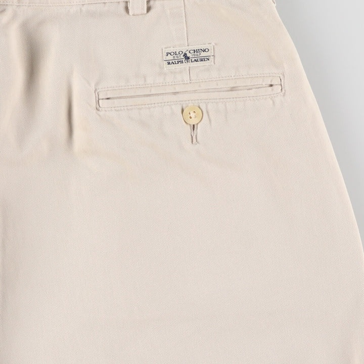Ralph Lauren POLO RALPH LAUREN Two-pleat chino pants for men, size W34 cotton Beige type Vintage Second Hand