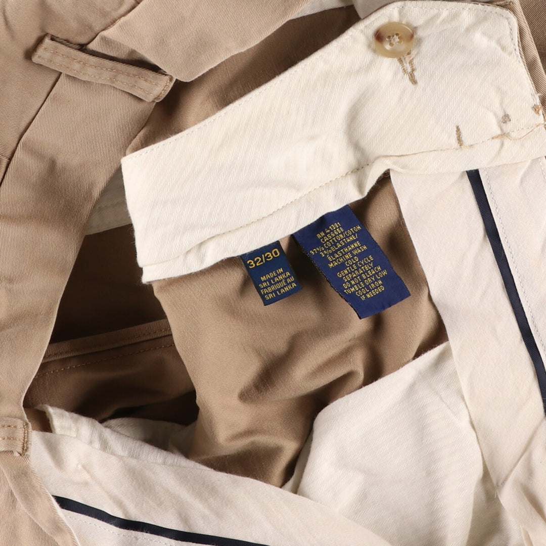 Ralph Lauren POLO RALPH LAUREN STRETCH CLASSIC FIT CHINO PANTS, MEN'S, SIZE 34 (equivalent to W34) cotton Beige type Vintage Second Hand