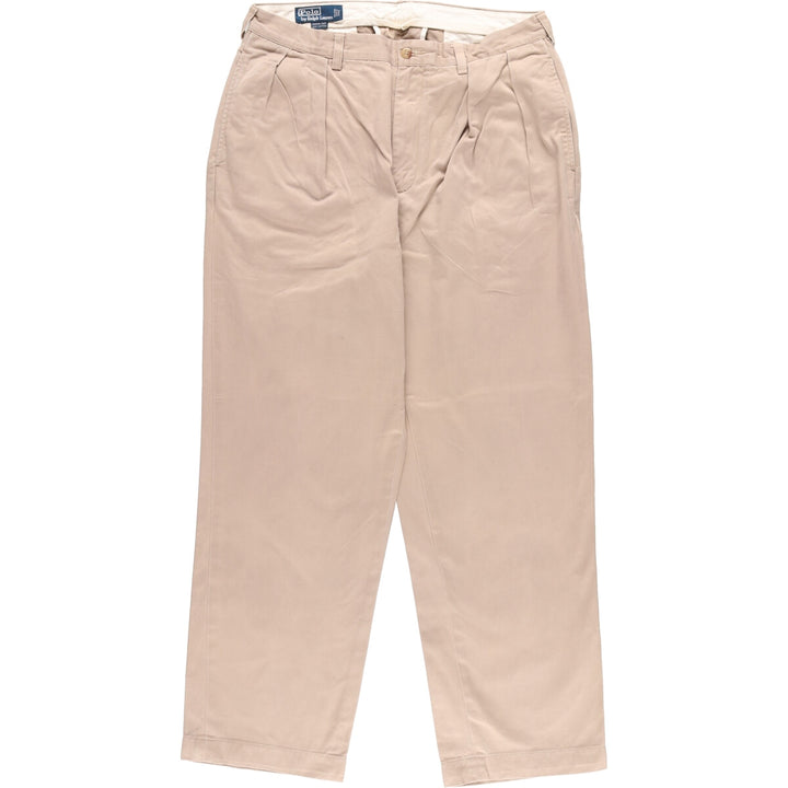 Ralph Lauren POLO by Ralph Lauren Two-pleat Chino Pants for Men, W34 equivalent cotton Beige type Vintage Second Hand