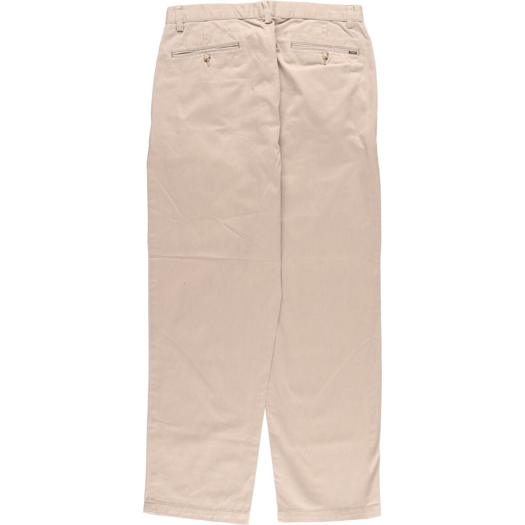 Ralph Lauren POLO by Ralph Lauren Classic Fit Two-Pleated Chino Pants, Men's, Size W32 cotton beige type brown Vintage Second Hand