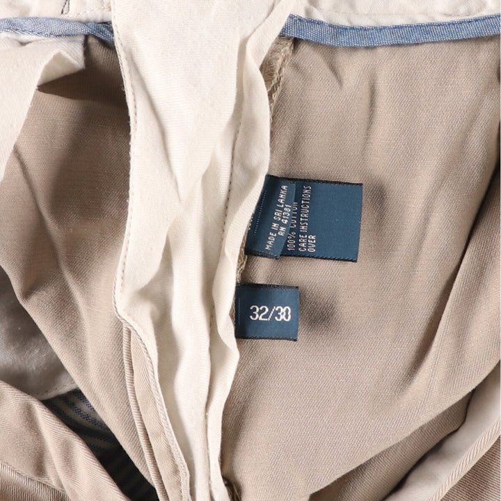 Ralph Lauren POLO by Ralph Lauren Classic Fit Two-Pleated Chino Pants, Men's, Size W32 cotton beige type brown Vintage Second Hand