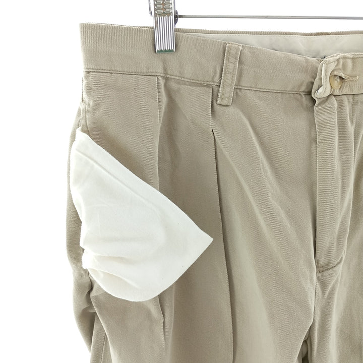 Ralph Lauren POLO by Ralph Lauren Classic Fit Two-Pleated Chino Pants, Men's, Size W32 cotton beige type brown Vintage Second Hand