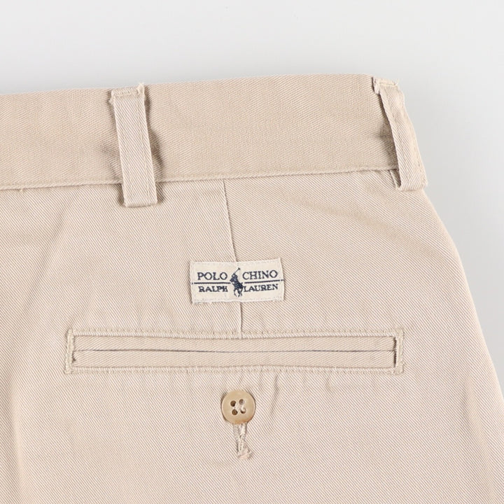 Ralph Lauren POLO by Ralph Lauren Two-pleat Chino Pants for Men, W34 equivalent cotton Beige type Vintage Second Hand