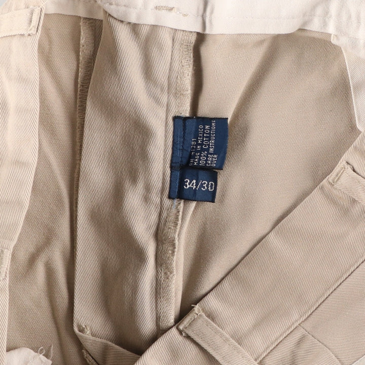 Ralph Lauren POLO by Ralph Lauren Two-pleat Chino Pants for Men, W34 equivalent cotton Beige type Vintage Second Hand