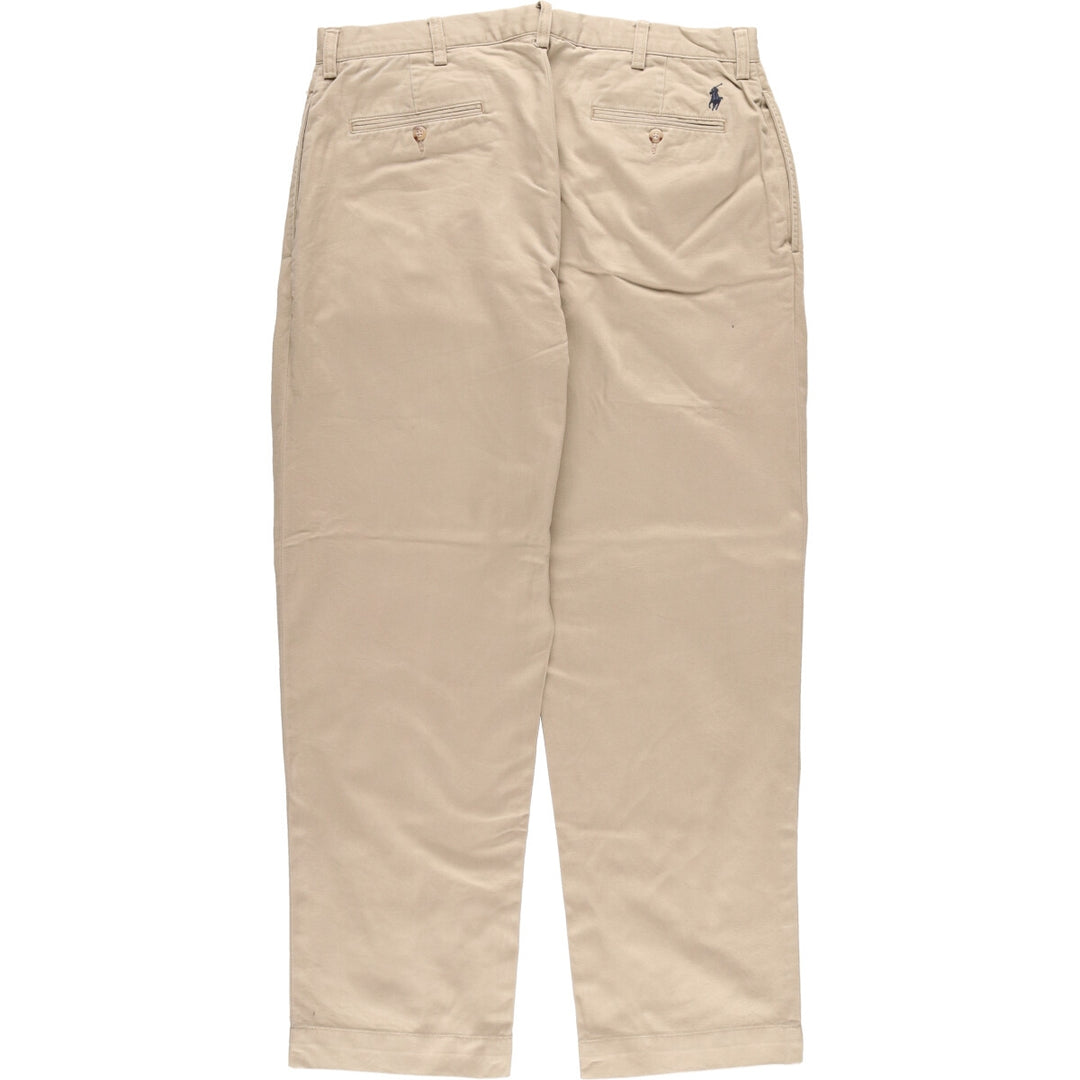 Ralph Lauren POLO by Ralph Lauren Two-pleat Chino Pants for Men, W35 cotton beige type brown Vintage Second Hand