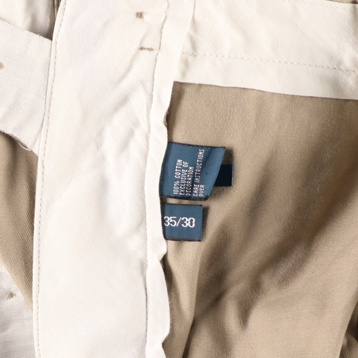 Ralph Lauren POLO by Ralph Lauren Two-pleat Chino Pants for Men, W35 cotton beige type brown Vintage Second Hand